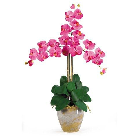 Dark Pink Triple Stem Phalaenopsis Silk Orchid Arrangement