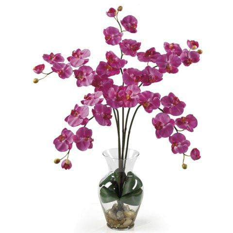 Dark Pink Phalaenopsis Liquid Illusion Silk Flower Arrangement