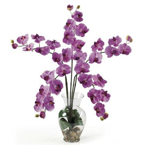 Mauve Phalaenopsis Liquid Illusion Silk Flower Arrangement