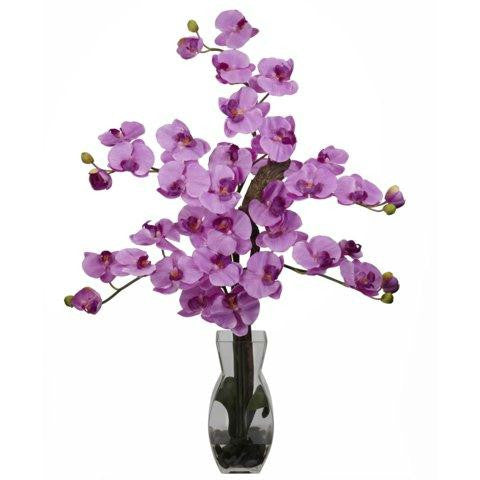 Mauve Phalaenopsis w-Vase Silk Flower Arrangement