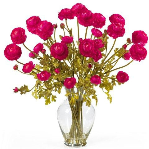 Beauty Ranunculus Liquid Illusion Silk Flower Arrangement