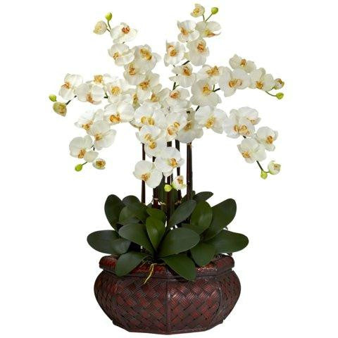 Cream Large Phalaenopsis Silk Flower Arrangement