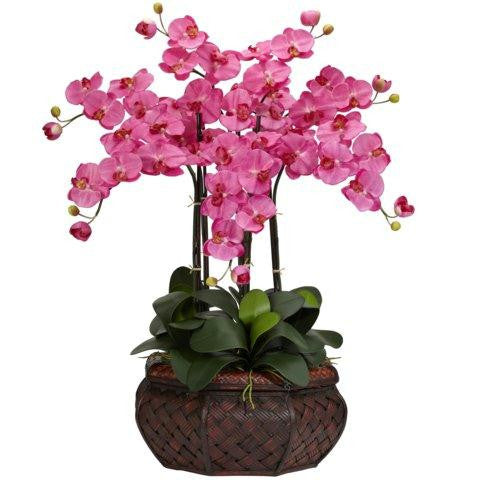 Dark Pink Large Phalaenopsis Silk Flower Arrangement