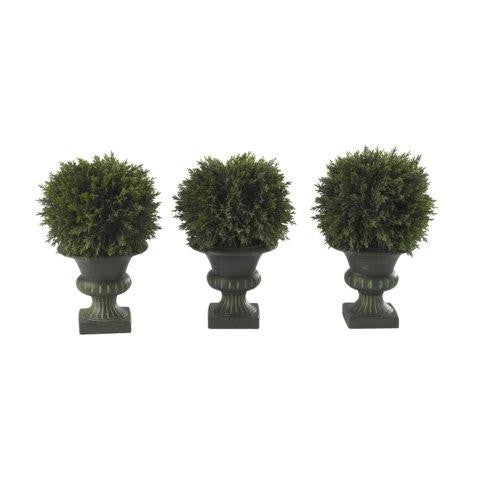 9 Inch Cedar Ball Topiary (Set of 3)