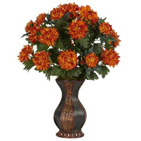 Spider Mum w-Urn Silk Plant