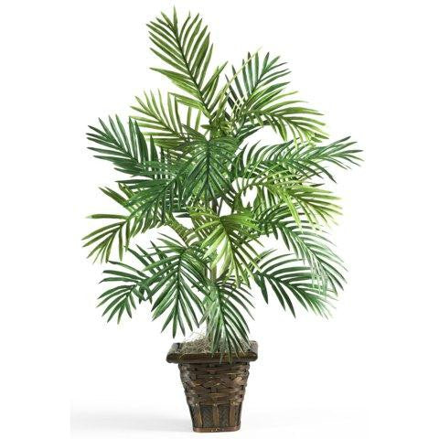 Areca Palm w-Wicker Basket Silk Plant