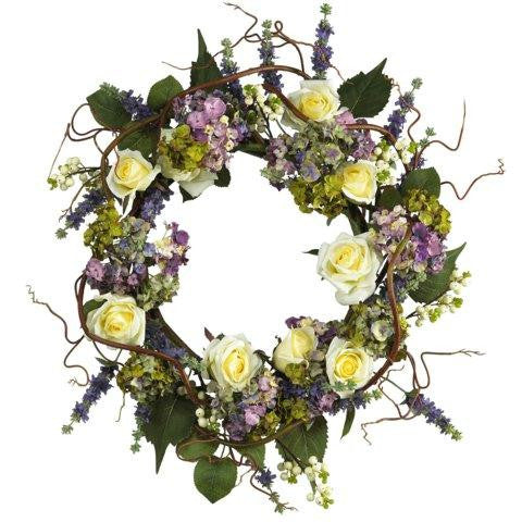 24 Inch Hydrangea Rose Wreath