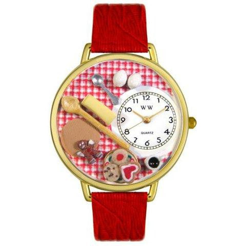 Whimsical Unisex Baking Red Leather Watch