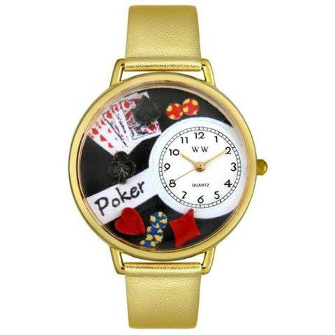 Whimsical Unisex Poker gold Leather Watch