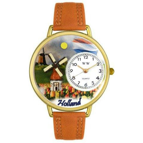 Whimsical Unisex Holland Tan Leather Watch