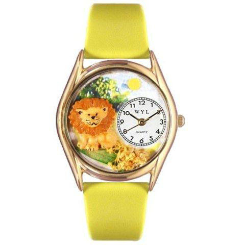 Whimsical Womens Lion Yellow Leather Watch