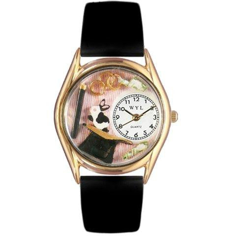 Whimsical Womens Magic Black Leather Watch