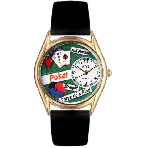 Whimsical Womens Poker Black Leather Watch