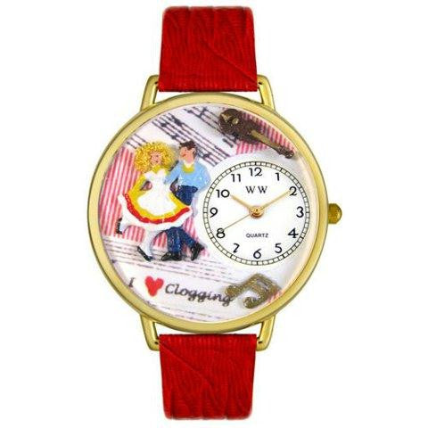 Whimsical Unisex Clogging Red Leather Watch