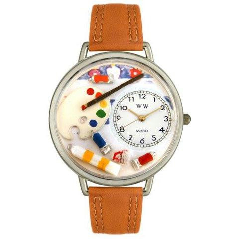 Whimsical Unisex Artist Red Leather Watch