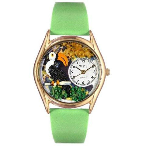 Whimsical Womens Toucan Green Leather Watch