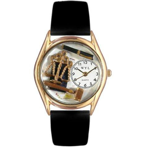 Whimsical Womens Lawyer Black Leather Watch