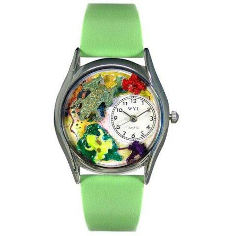 Whimsical Womens Frogs Green Leather Watch