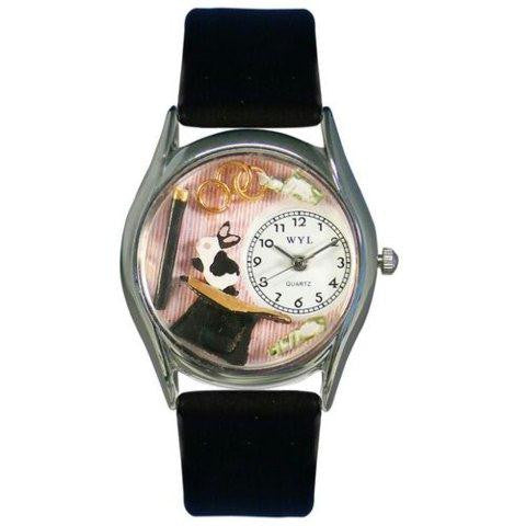 Whimsical Womens Magic Black Leather Watch