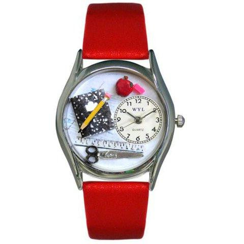 Whimsical Womens Teacher Red Leather Watch