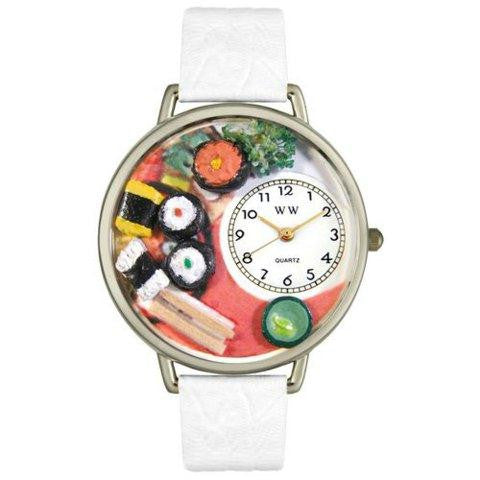 Whimsical Unisex Sushi White Leather Watch