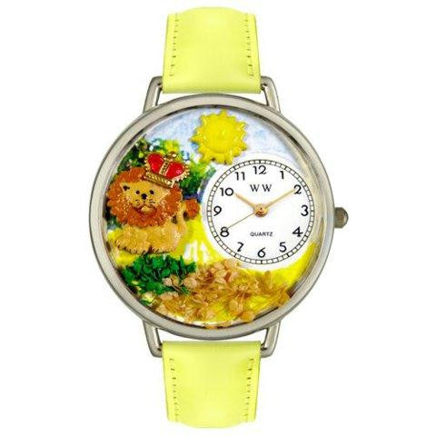 Whimsical Unisex Lion Yellow Leather Watch