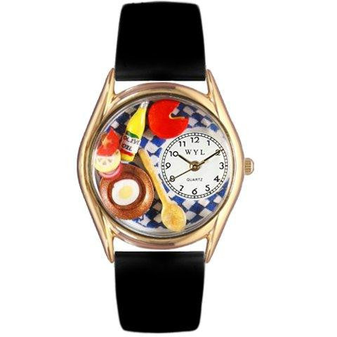 Whimsical Womens Gourmet Black Leather Watch