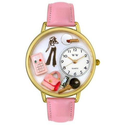 Whimsical Teen Girl Pink Leather Watch