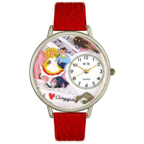 Whimsical Unisex Clogging Red Leather Watch