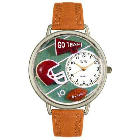 Whimsical Unisex Football Tan Leather Watch