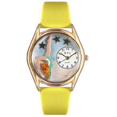 Whimsical Womens Gymnastics Red Leather Watch