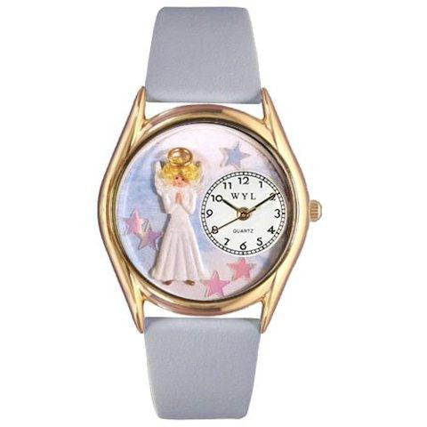 Whimsical Womens Angel Baby Blue Leather Watch