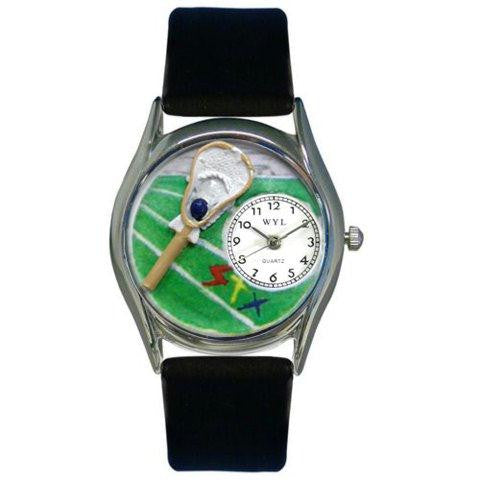 Whimsical Womens Lacrosse Black Leather Watch