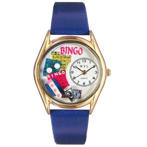 Whimsical Womens Bingo Royal Blue Leather Watch