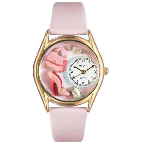 Whimsical Womens Shopper Mom Pink Leather Watch