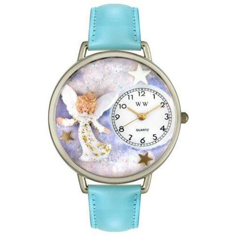 Whimsical Unisex Angel Baby Blue Leather Watch