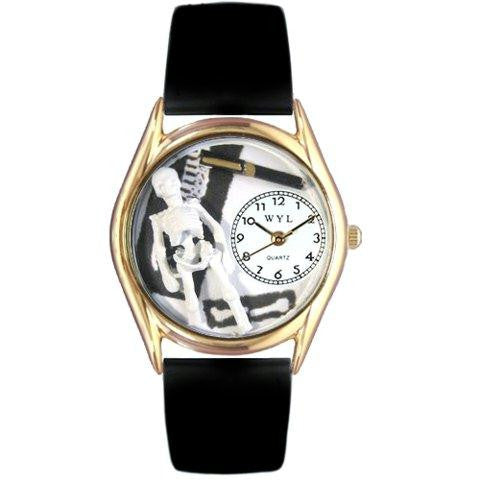 Whimsical Womens Orthopedics Black Leather Watch