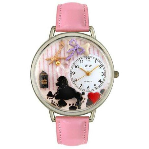 Whimsical Unisex Dog Groomer Pink Leather Watch