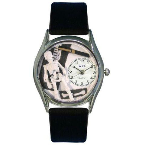 Whimsical Womens Orthopedics Black Leather Watch