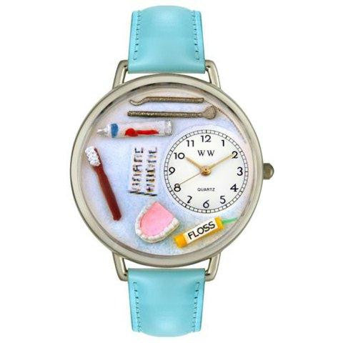 Whimsical Unisex Dentist Baby Blue Leather Watch