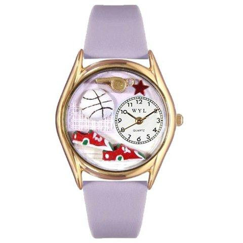 Whimsical Womens Volleyball Lavender Leather Watch