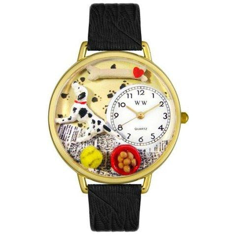 Whimsical Unisex Dalmatian Black Skin Leather Watch