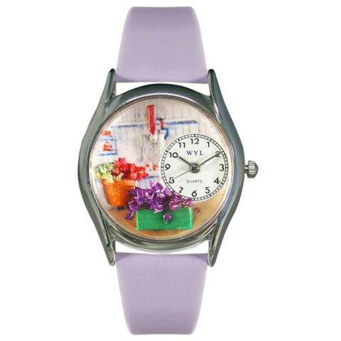 Whimsical Womens Gardening Lavender Leather Watch