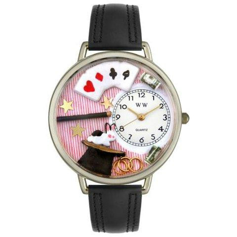 Whimsical Unisex Magic Black Padded Leather Watch