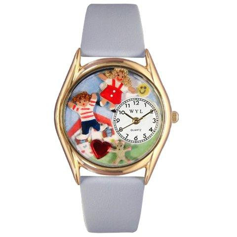 Whimsical Womens Day Care Teacher Red Leather Watch