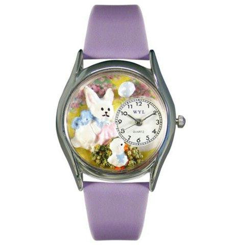 Whimsical Womens Easter Bunny Yellow Leather Watch