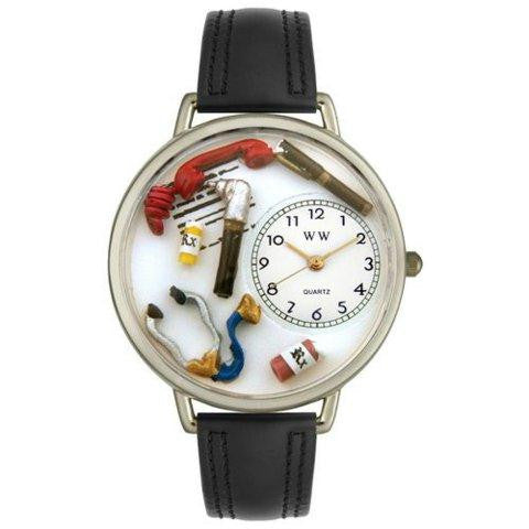 Whimsical Unisex Doctor Black Padded Leather Watch