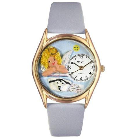 Whimsical Womens Nurse Angel Light Blue Leather Watch