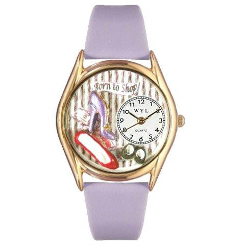 Whimsical Womens Shoe Shopper Lavender Leather Watch