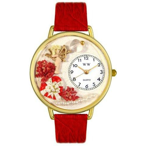 Whimsical Unisex Valentines Day Red Red Leather Watch